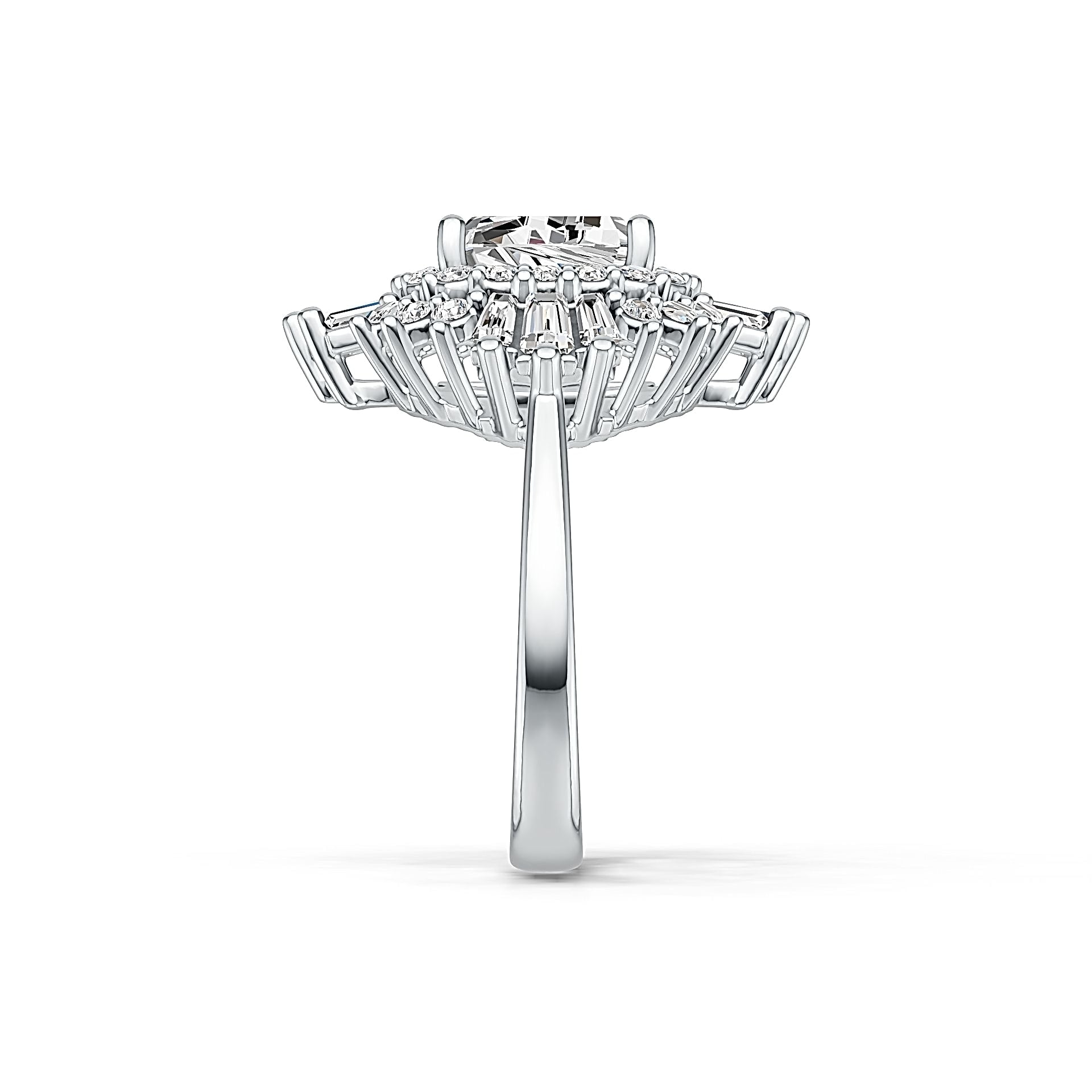 Sterling Silver Semi Mount Ring Setting Baguette BAG 8x8mm Halo Syzjewelry