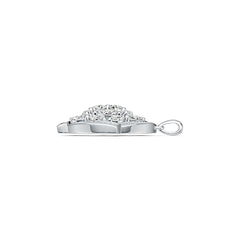 18K Gold Semi Mount Pendant Setting Pear PE 5X3mm with White Topaz Diamond Accent DHJ