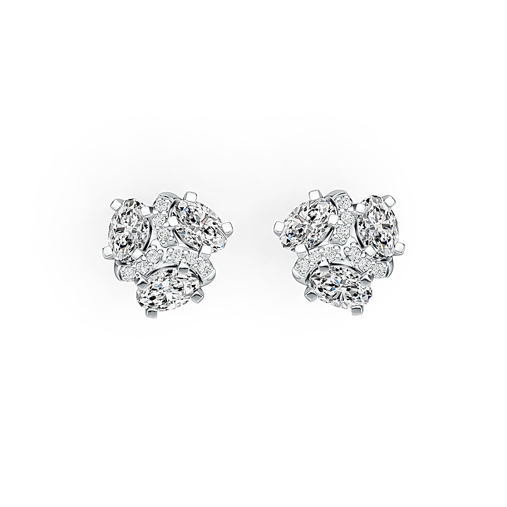 14K Gold Semi Mount Earrings Setting Oval OV 6X4mm Diamond Accent DHJ