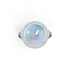 14K Gold Semi Mount Ring Setting Round RD 12x12mm Cabochon Diamond Accent DHJ