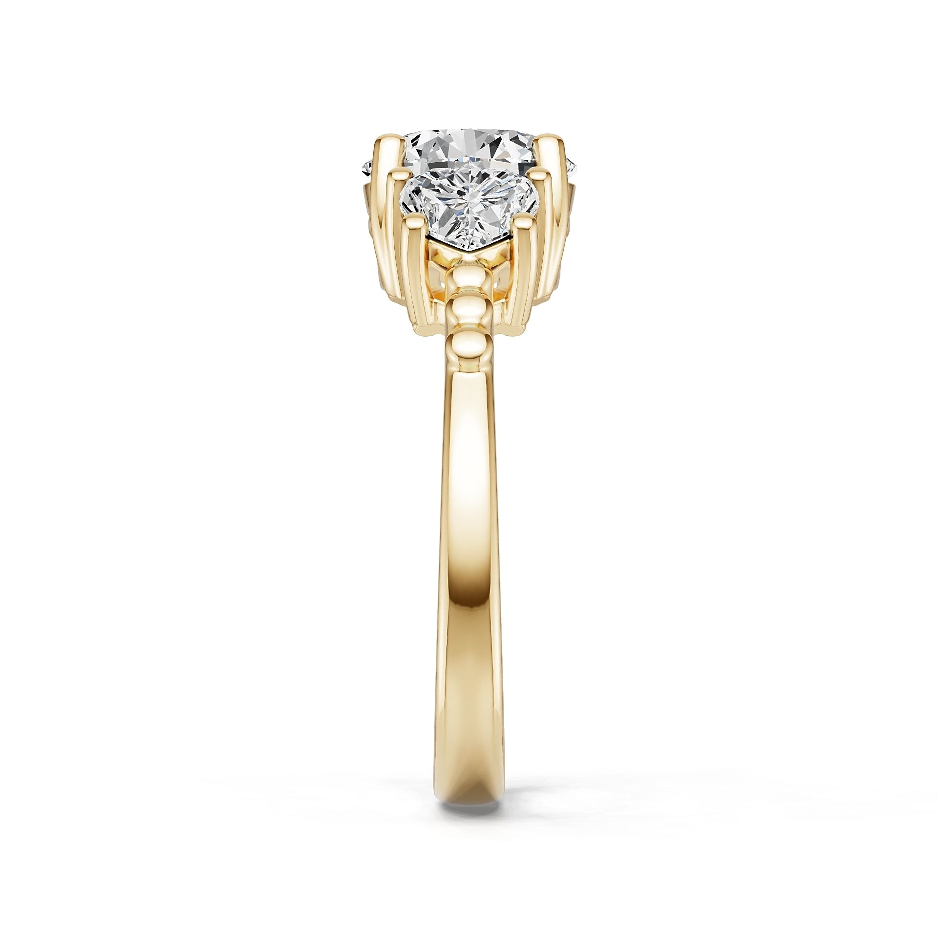 10K Gold Semi Mount Ring Setting Round Ro 5x5mm Moissanite Accent Syz Jewelry