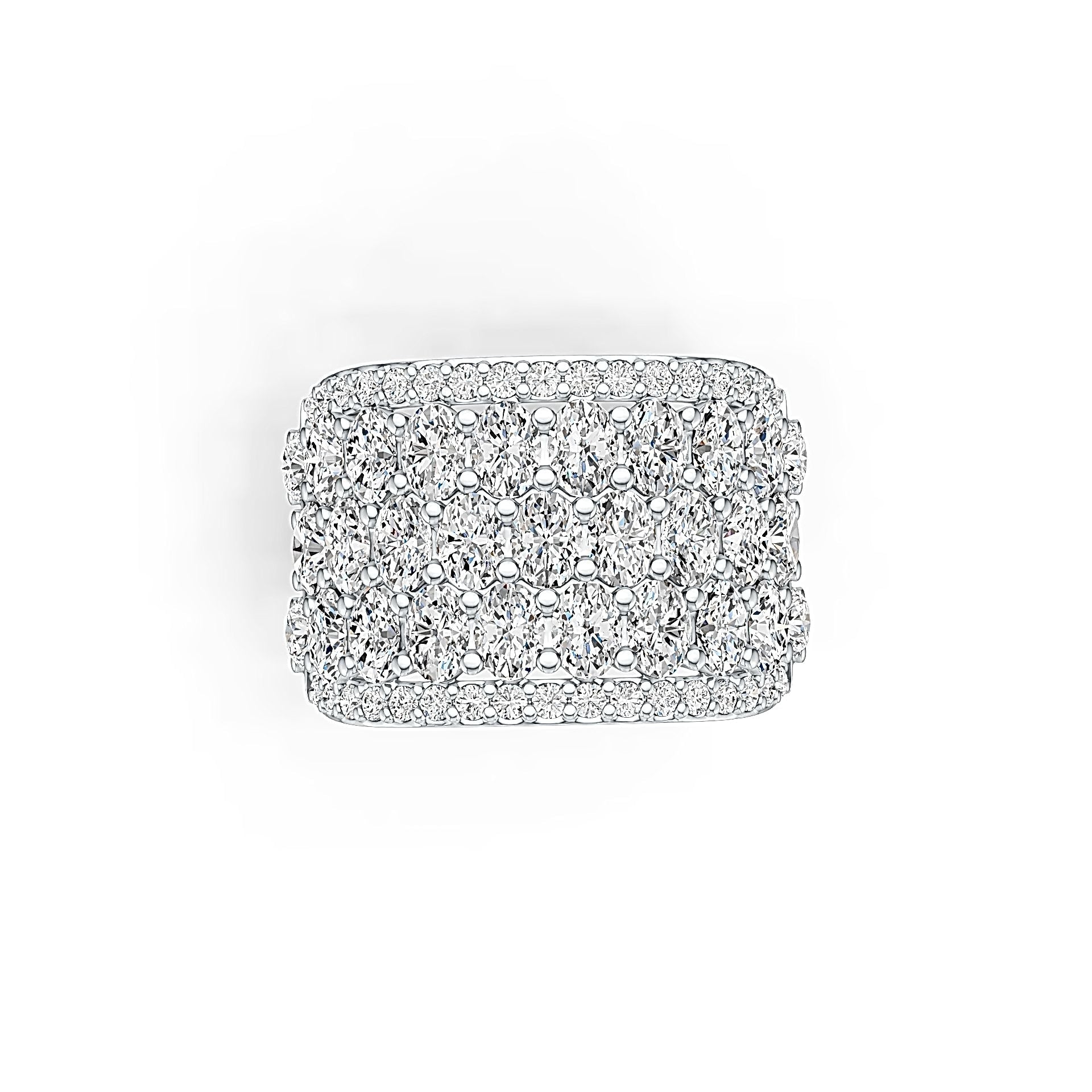 Platinum Semi Mount Ring Setting Oval OV 4X3mm with White Topaz Diamond Accent DHJ