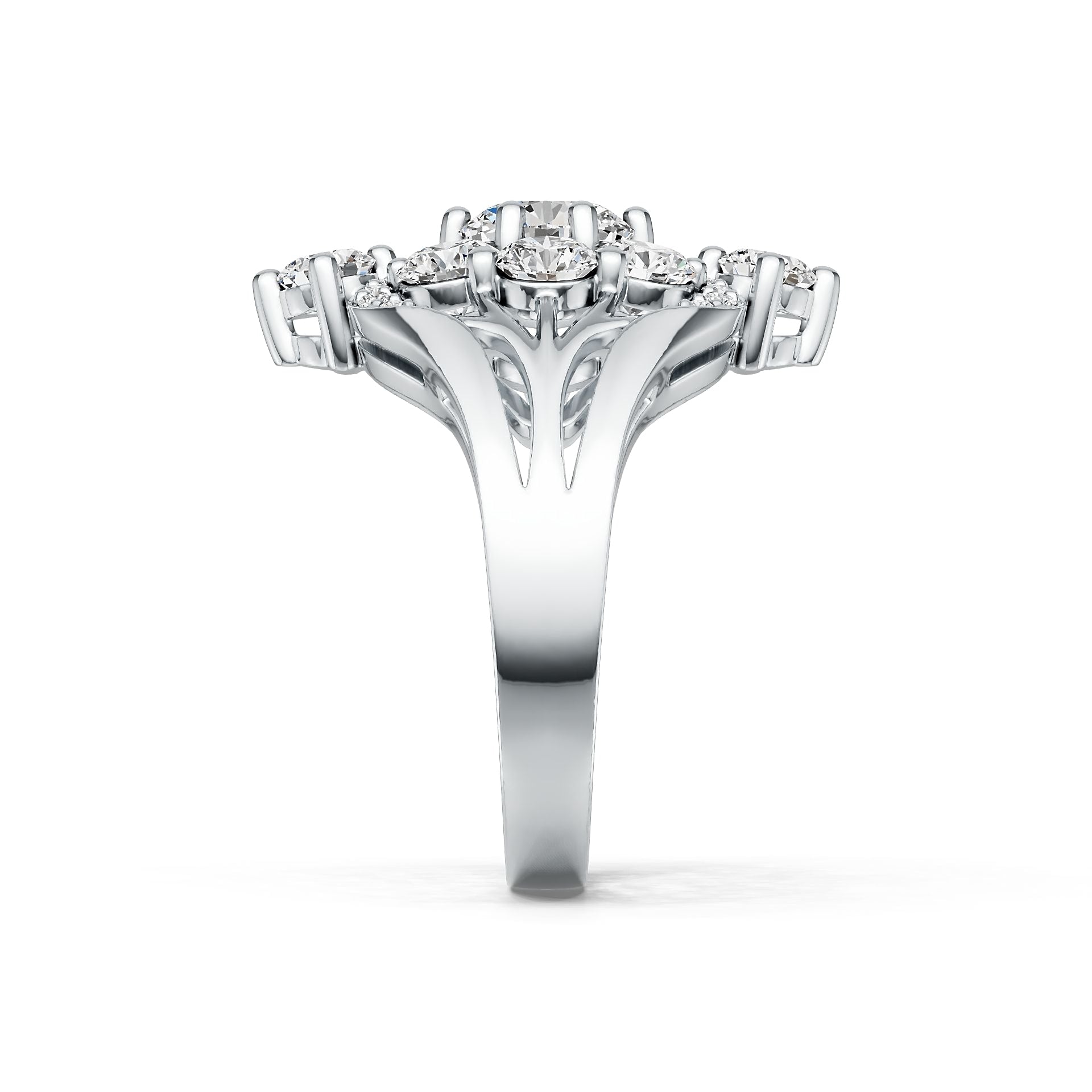 Sterling Silver Semi Mount Ring Setting Round RD 6x6mm RD 3.5mm DHJ