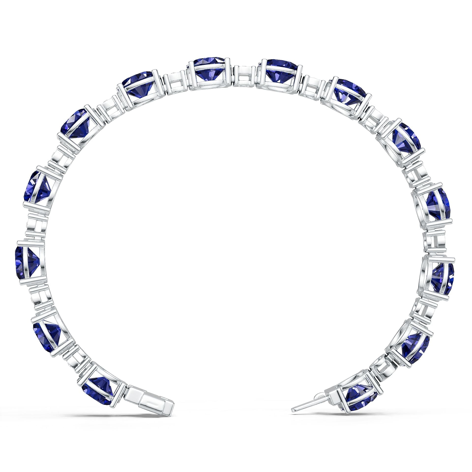 18K Gold Semi Mount Bracelet Setting Round RD 8x8mm Diamond Accent DHJ