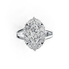 18K Gold Semi Mount Ring Setting Oval OV 8X6mm with Diamond Accent DHJ