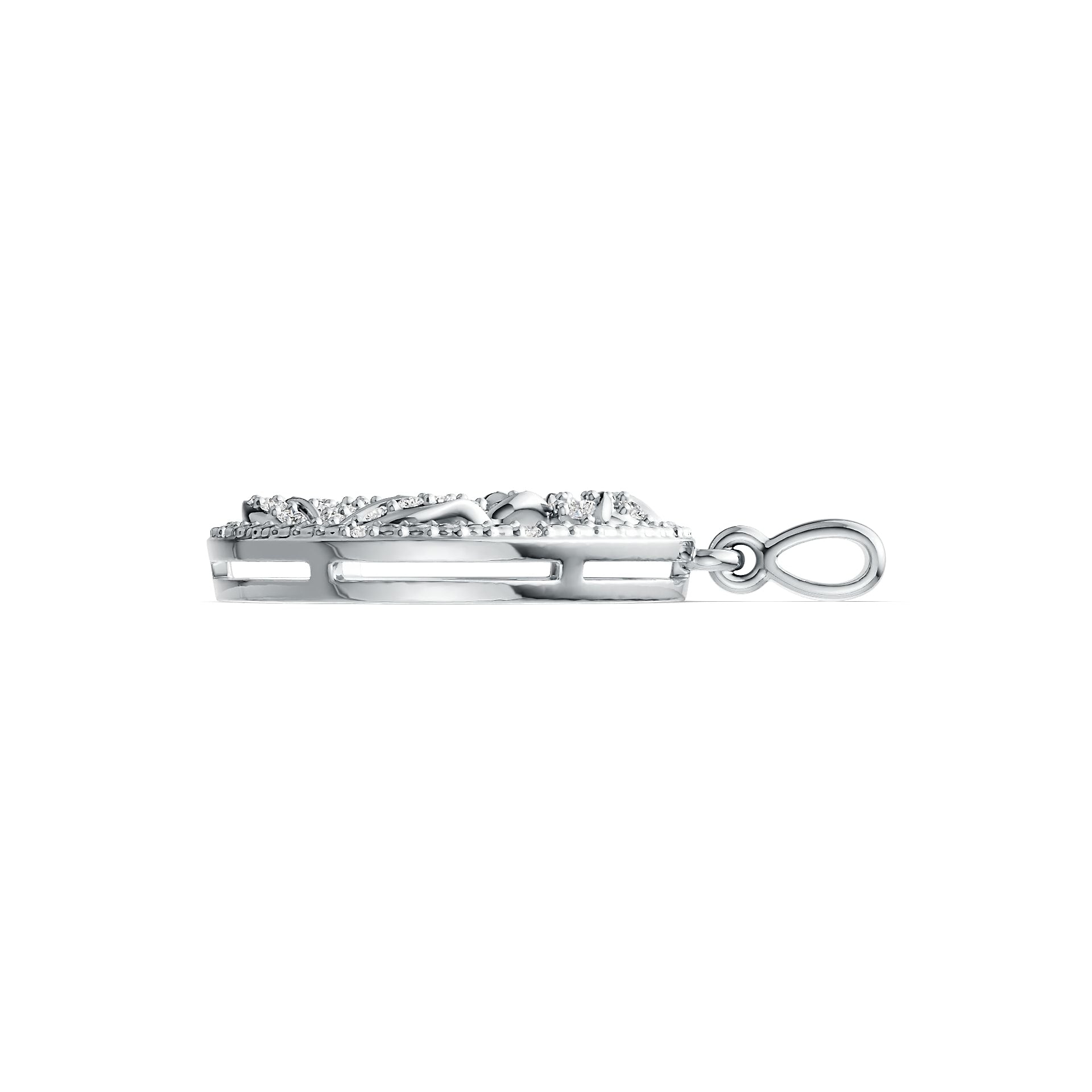 Sterling Silver Semi Mount Pendant Setting Round RD 1.25mm DHJ