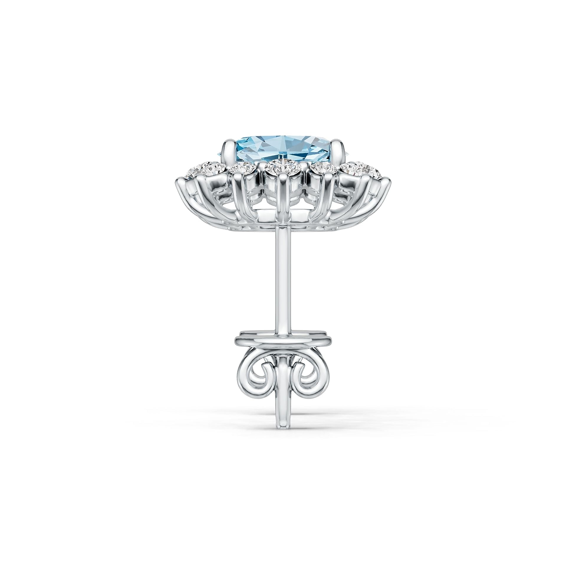 Platinum Semi Mount Earrings Setting Oval Ov 7x5mm Diamond Accent Syz Jewelry