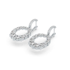 10K Gold Semi Mount Earrings Setting Round RD 5x5mm RD 4X4mm RD 3.5mm Moissanite Accent DHJ