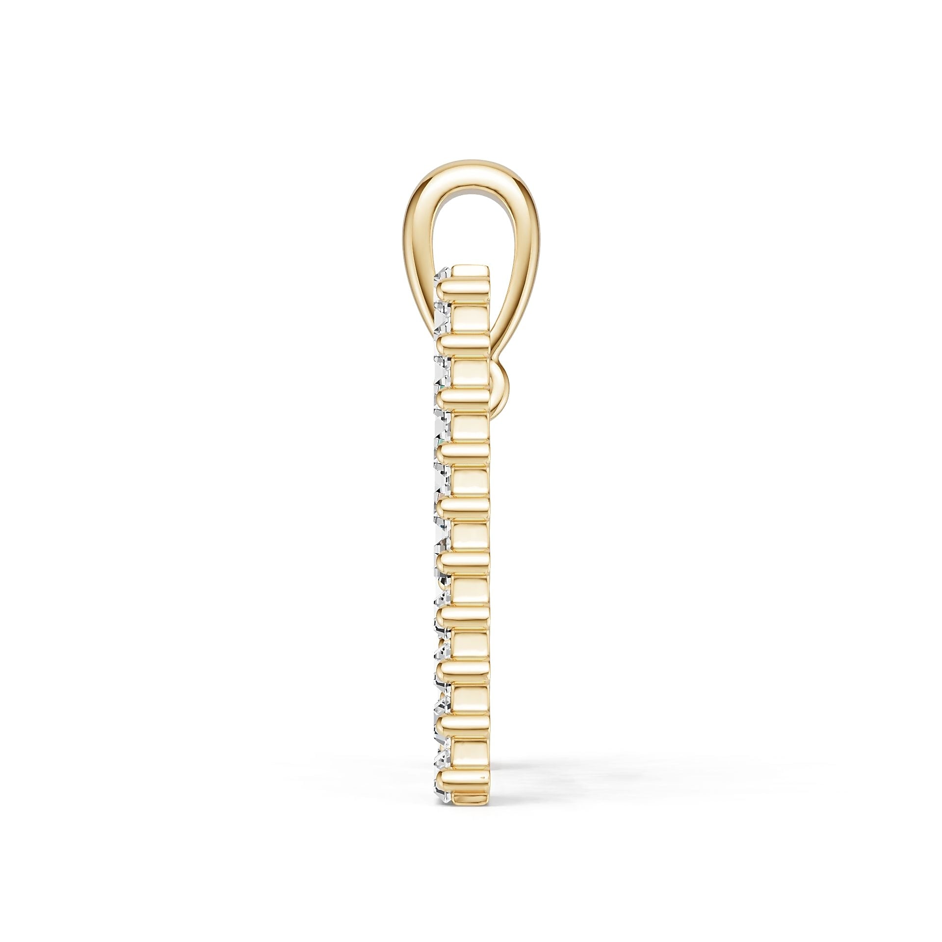 18K Gold Semi Mount Pendant Setting Square Sq 3x1mm Syz Jewelry