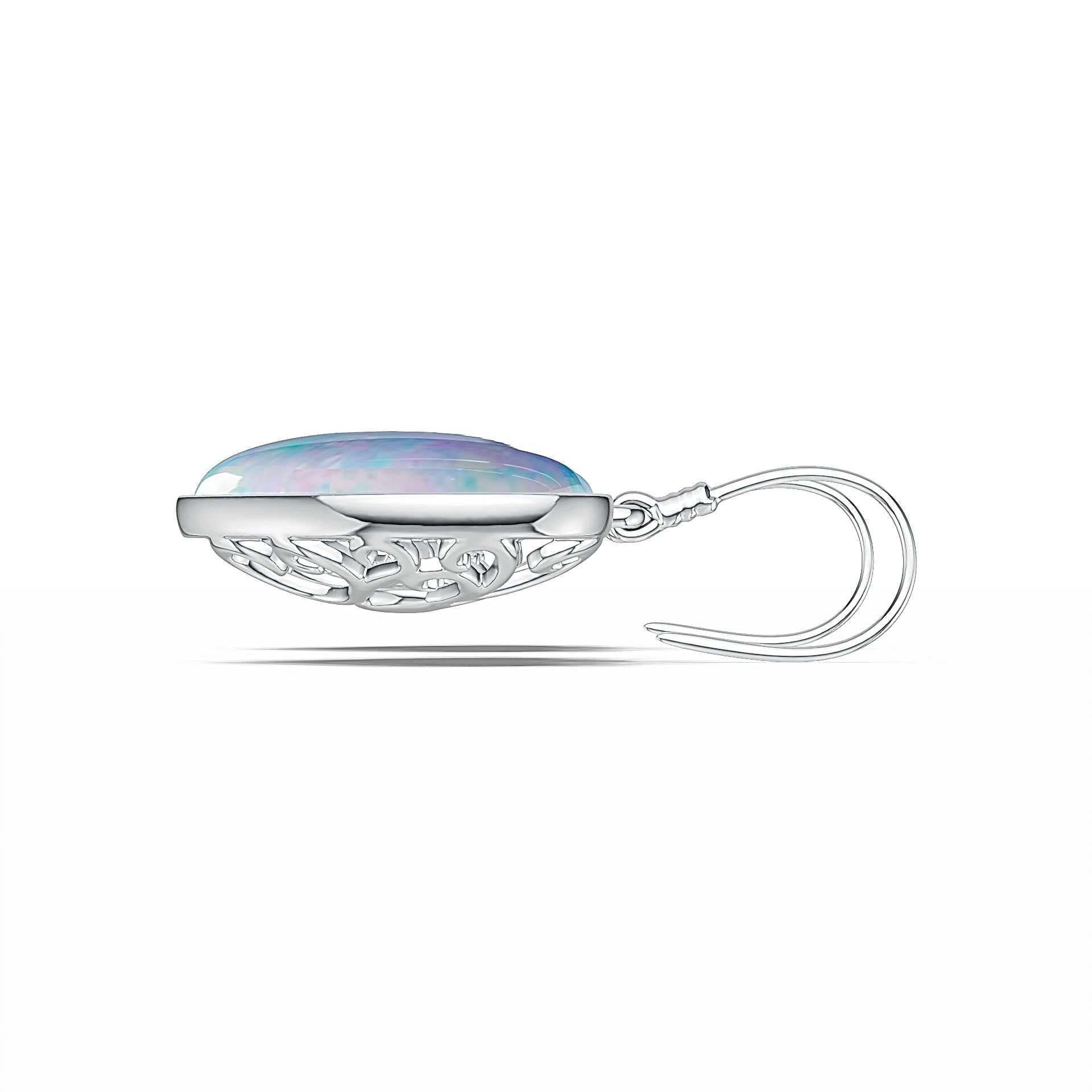 Sterling Silver Semi Mount Earrings Setting Heart HT 19X20mm DHJ