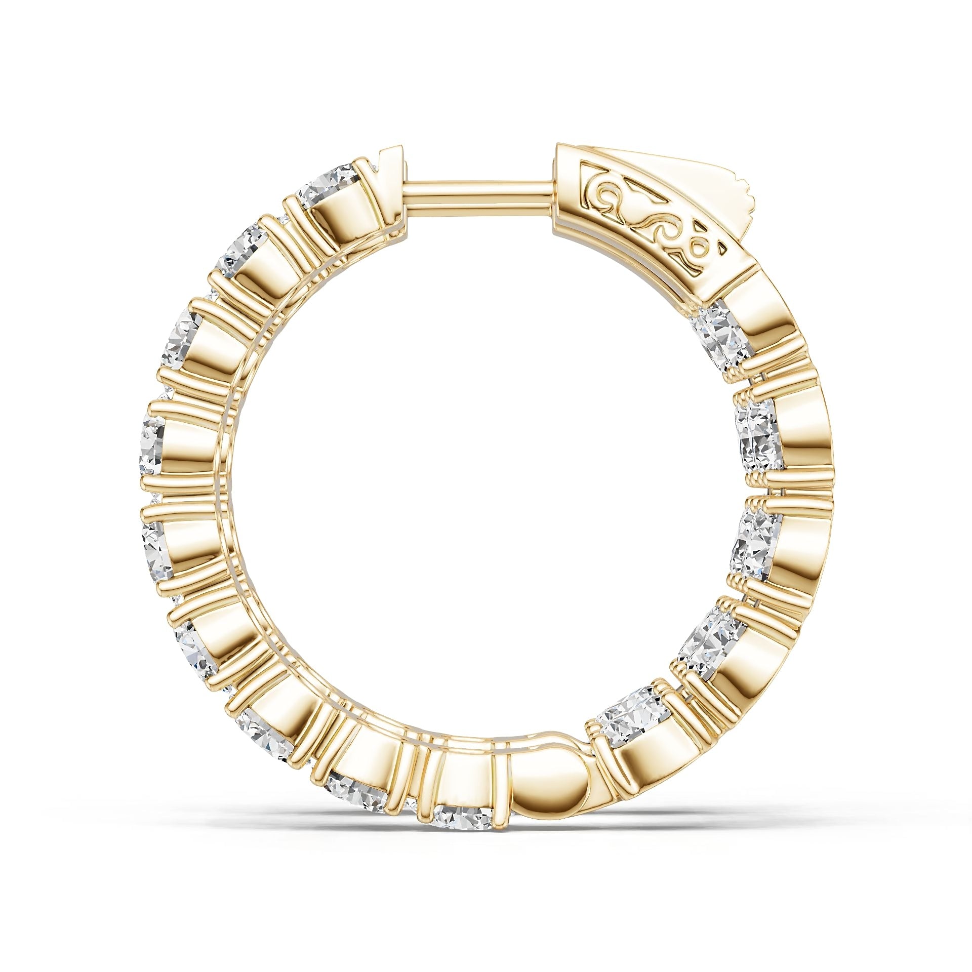 14K Gold Semi Mount Earrings Setting Round Ro 6x6mm Syz Jewelry