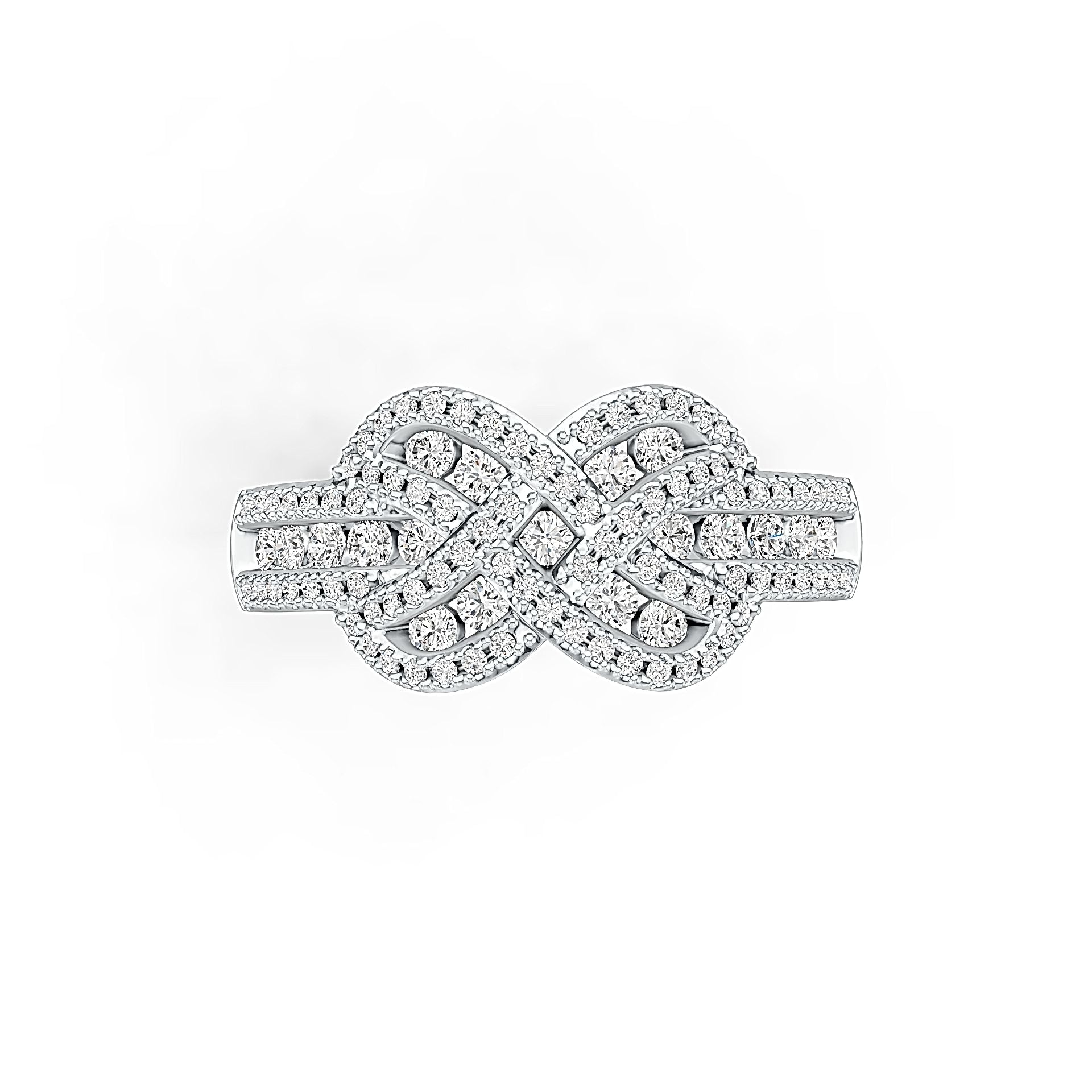 18K Gold Infinity Ring with or Moissanite Diamond Accent DHJ