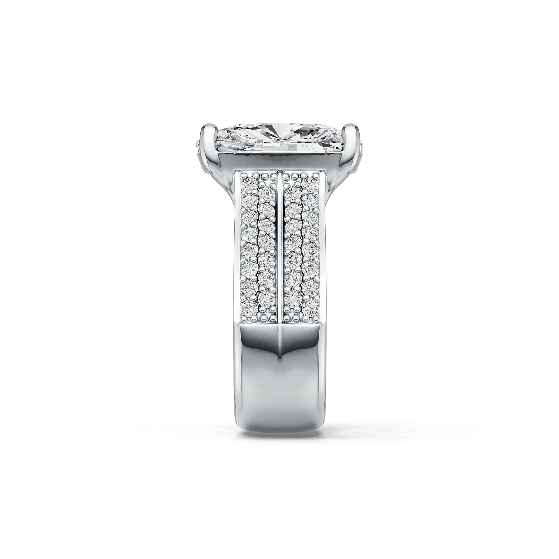 Sterling Silver Semi Mount Ring Setting Cushion CU 14X12mm DHJ
