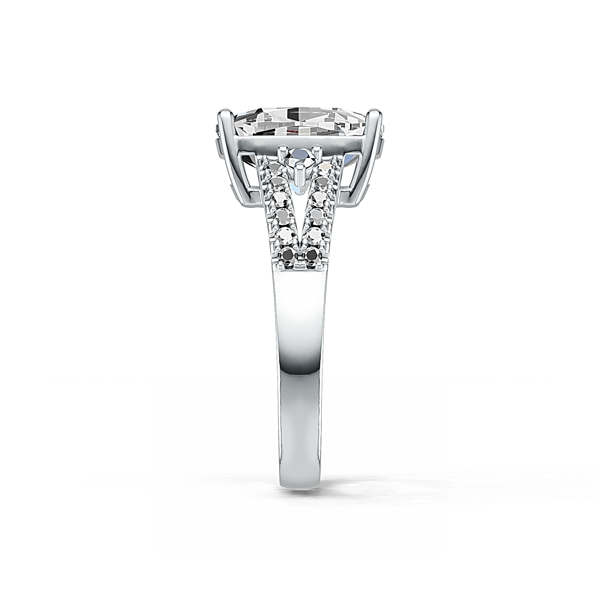 Sterling Silver Semi Mount Ring Setting Cushion CU 9x11mm Split Shank Syzjewelry