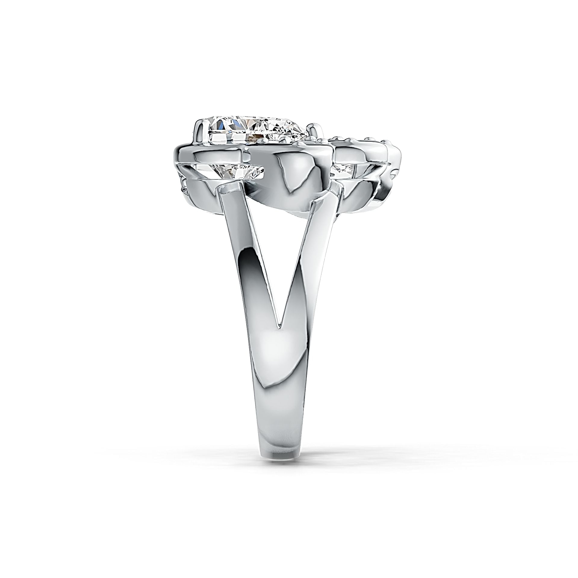 Sterling Silver Semi Mount Ring Setting Heart HT 8X8mm OV 5X3mm OV 4X3mm DHJ