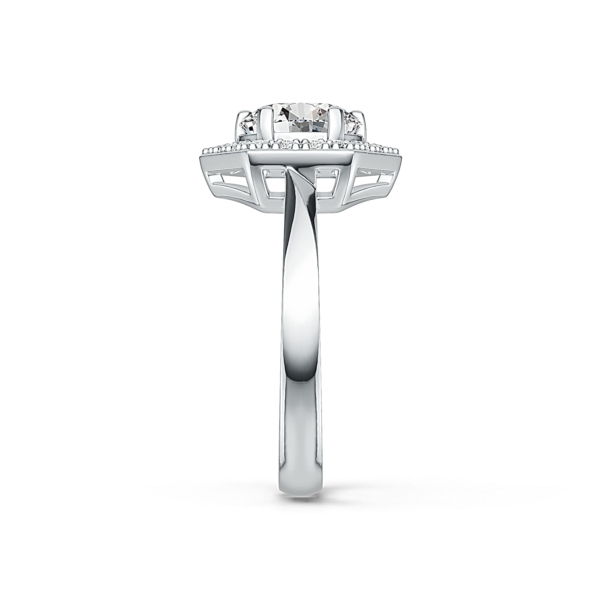 Sterling Silver Semi Mount Ring Setting Round RD 8X8mm Halo Syzjewelry