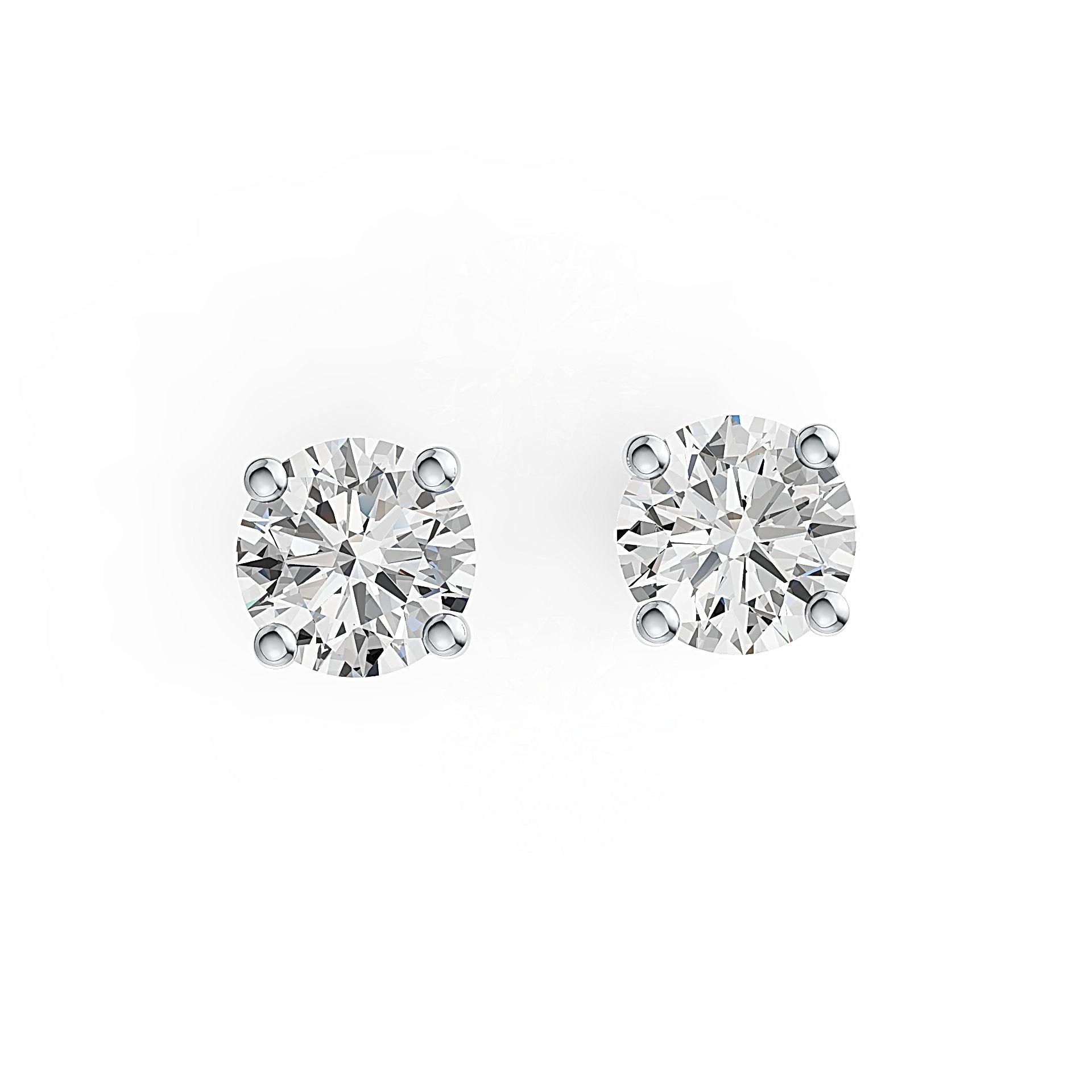 14K Gold Semi Mount Earrings Setting Round RD 6x6mm Stud DHJ