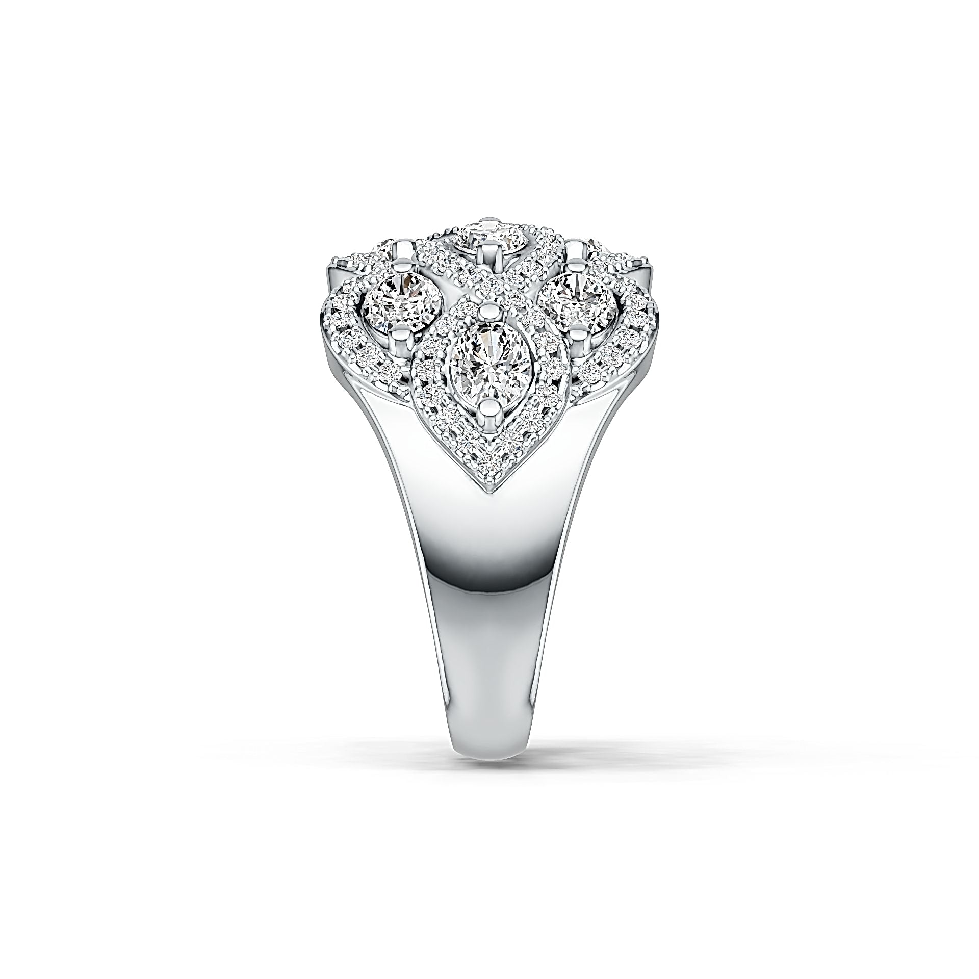 Sterling Silver Semi Mount Ring Setting Oval OV 4X3mm with White Topaz Twist Ring - Syzjewelry