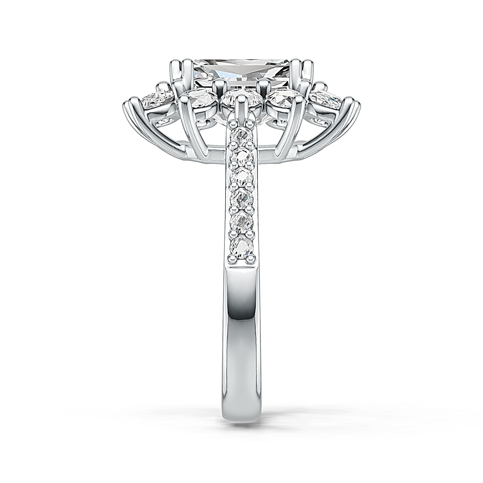 Sterling Silver Semi Mount Ring Setting Emerald OCT 9x6mm Syzjewelry