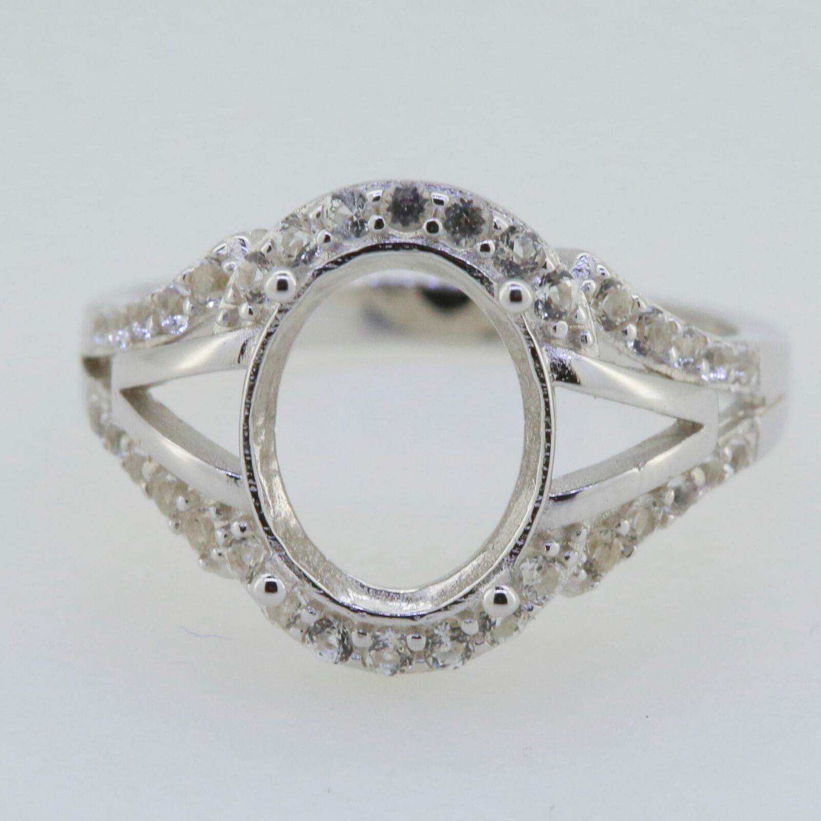 14K Gold Semi Mount Ring Setting Oval OV 10x8mm Split Sha Diamond Accent Syzjewelry