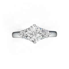 14K Gold Semi Mount Ring Setting Round RD 7x7mm Diamond Accent DHJ