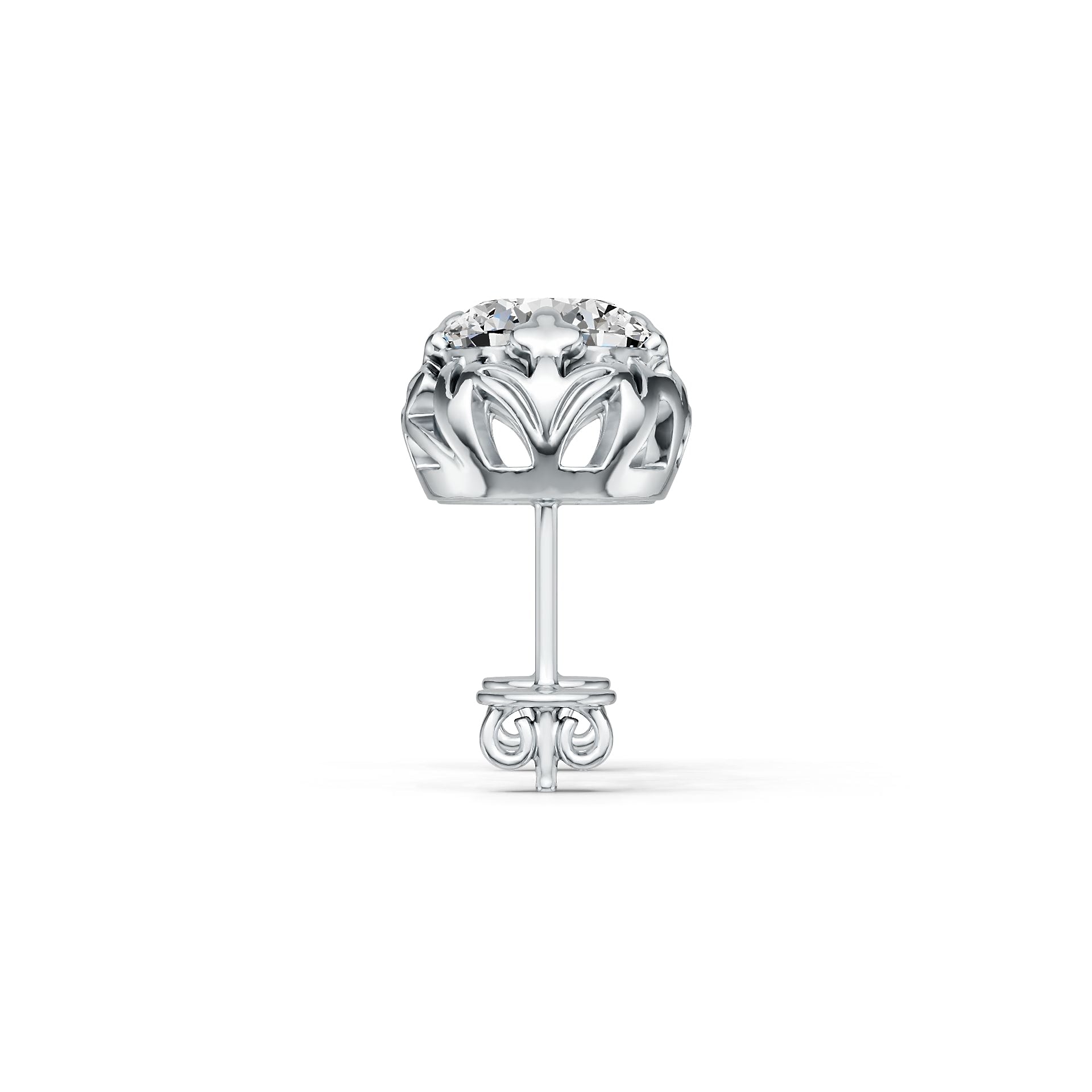 Sterling Silver Semi Mount Earrings Setting Round RD 6x6mm DHJ