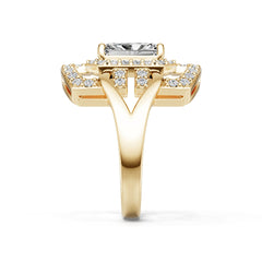 14K Gold Semi Mount Ring Setting Emerald Em 5x7mm Diamond Accent Syz Jewelry