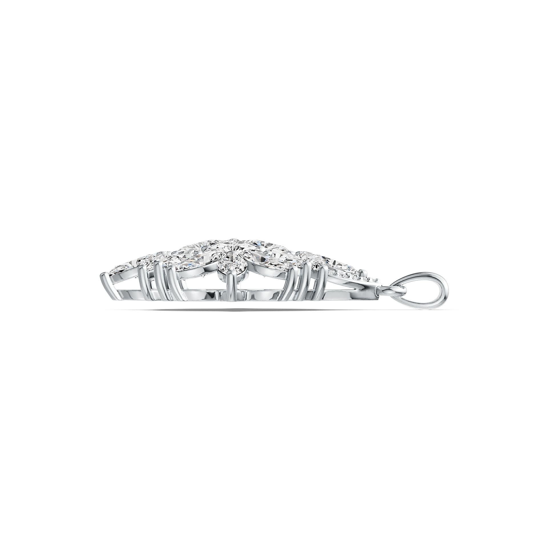 Sterling Silver Semi Mount Pendant Setting Trillion TR 6X6mm MQ 6X3mm DHJ