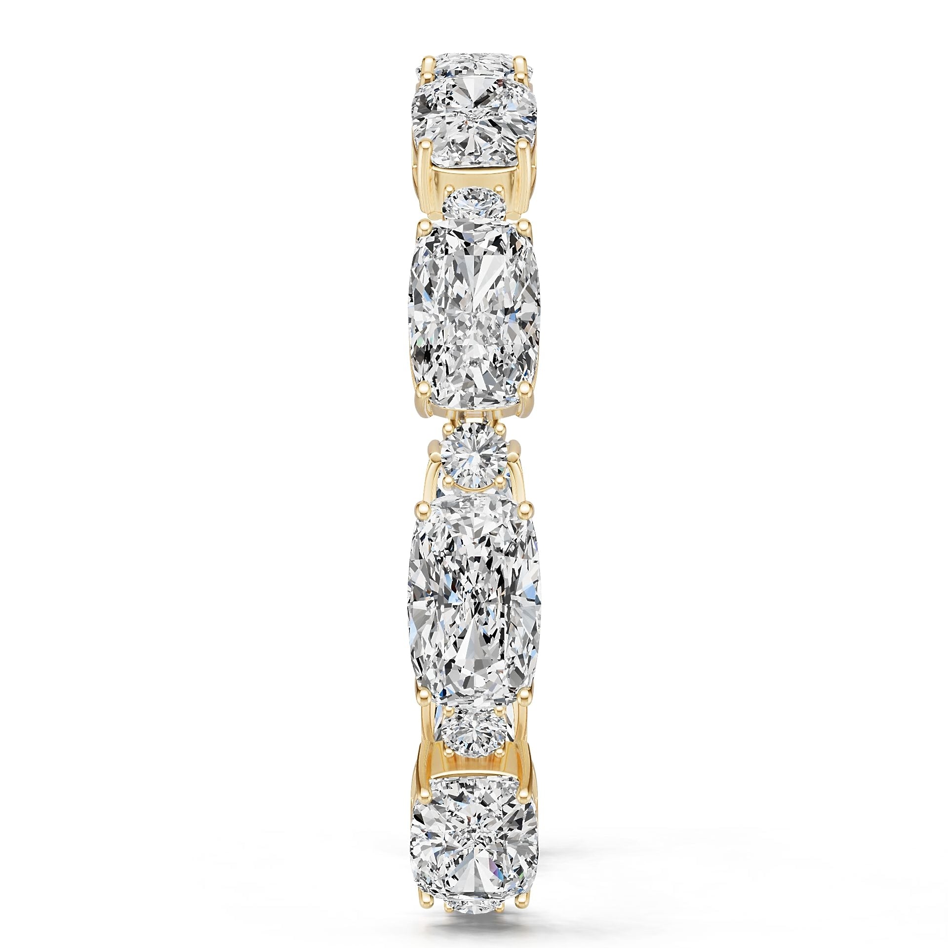 18K Gold Semi Mount Bracelet Setting Round Ro 16x10mm Diamond Accent Syz Jewelry