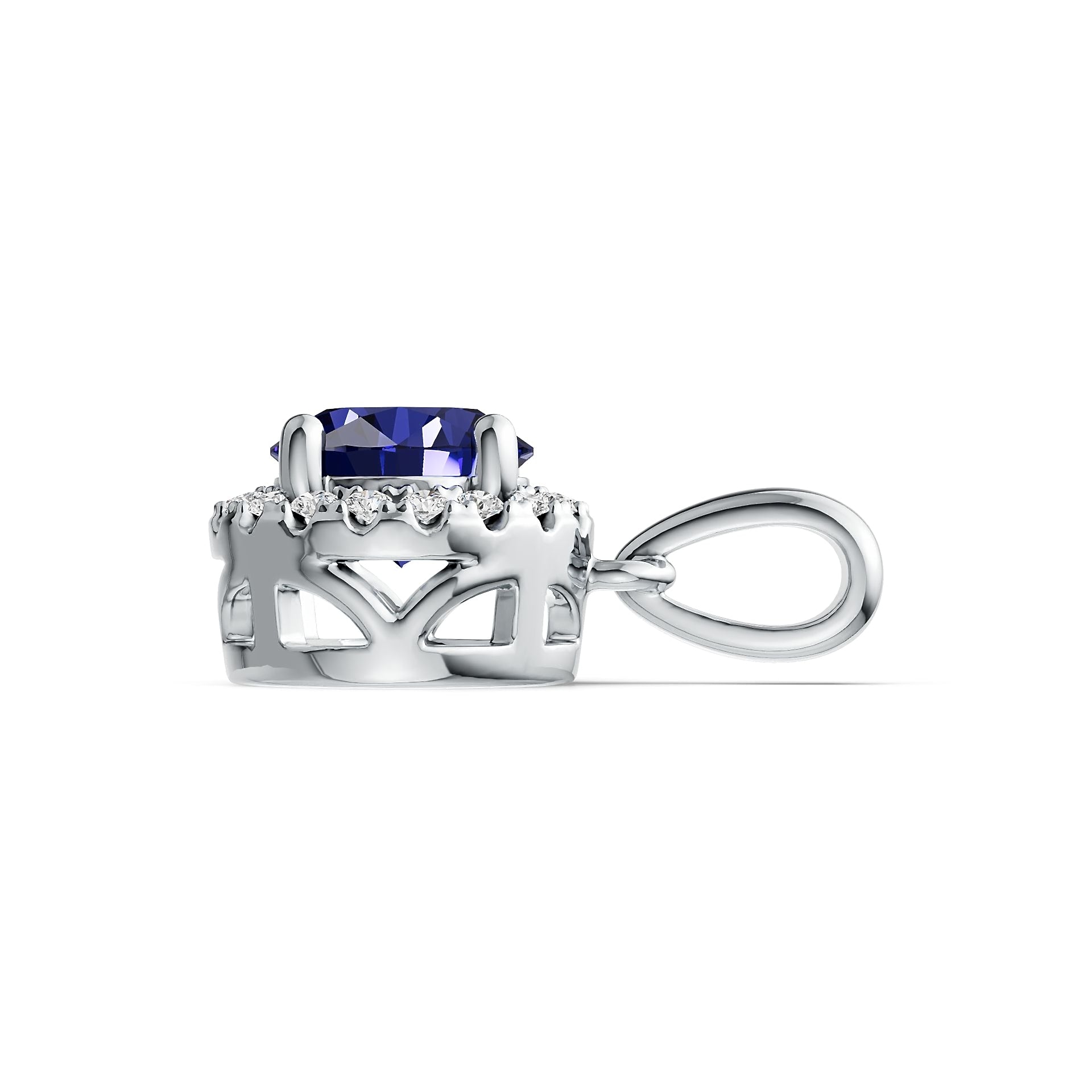 Sterling Silver Semi Mount Pendant Setting Round RD 6X6mm Halo Syzjewelry