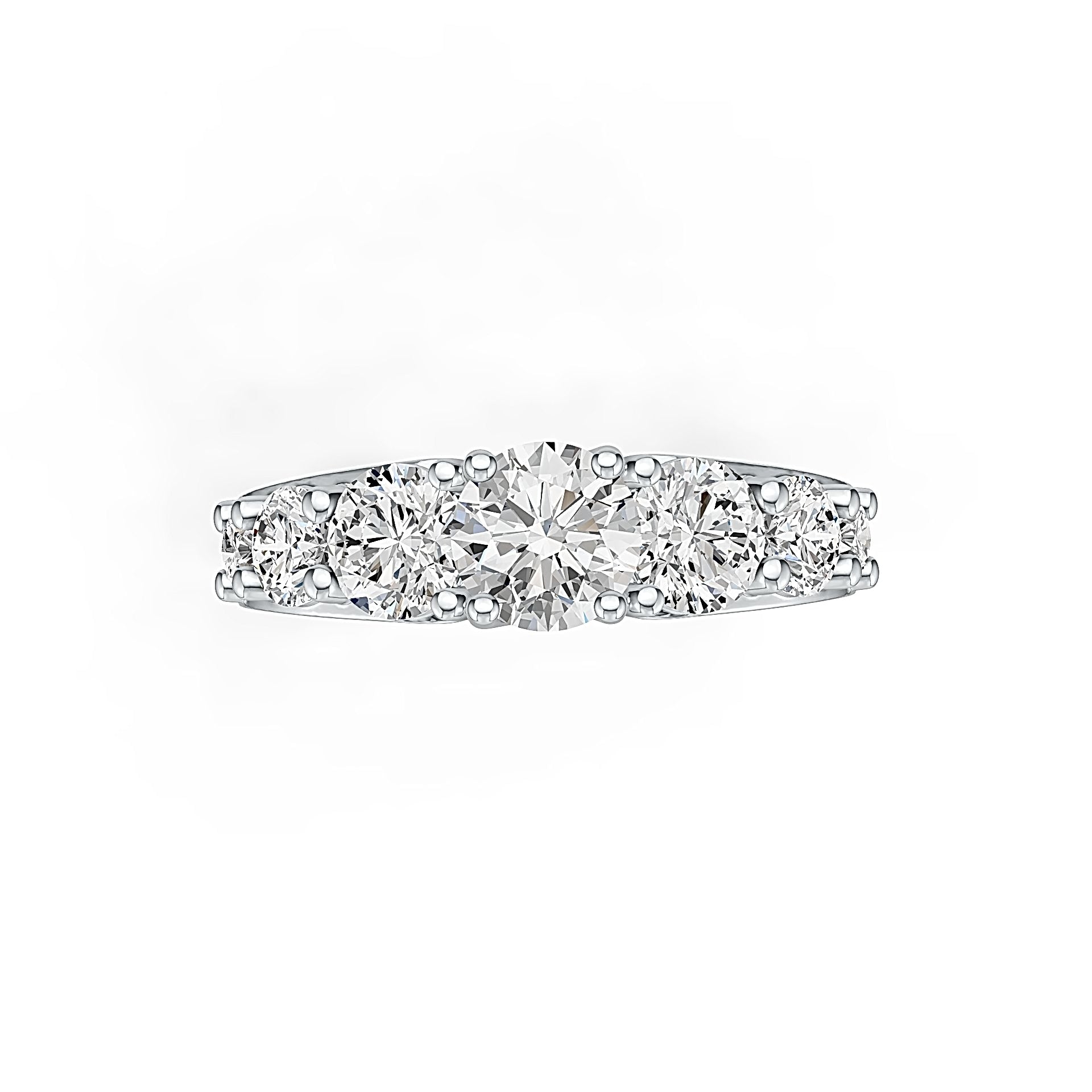Platinum Semi Mount Ring Setting Round RD 6x6mm RD 5x5mm RD 4x4mm RD 3x3mm DHJ