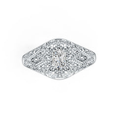 10K Gold Semi Mount Ring Setting Oval OV 6X4mm Art Deco Style DHJ