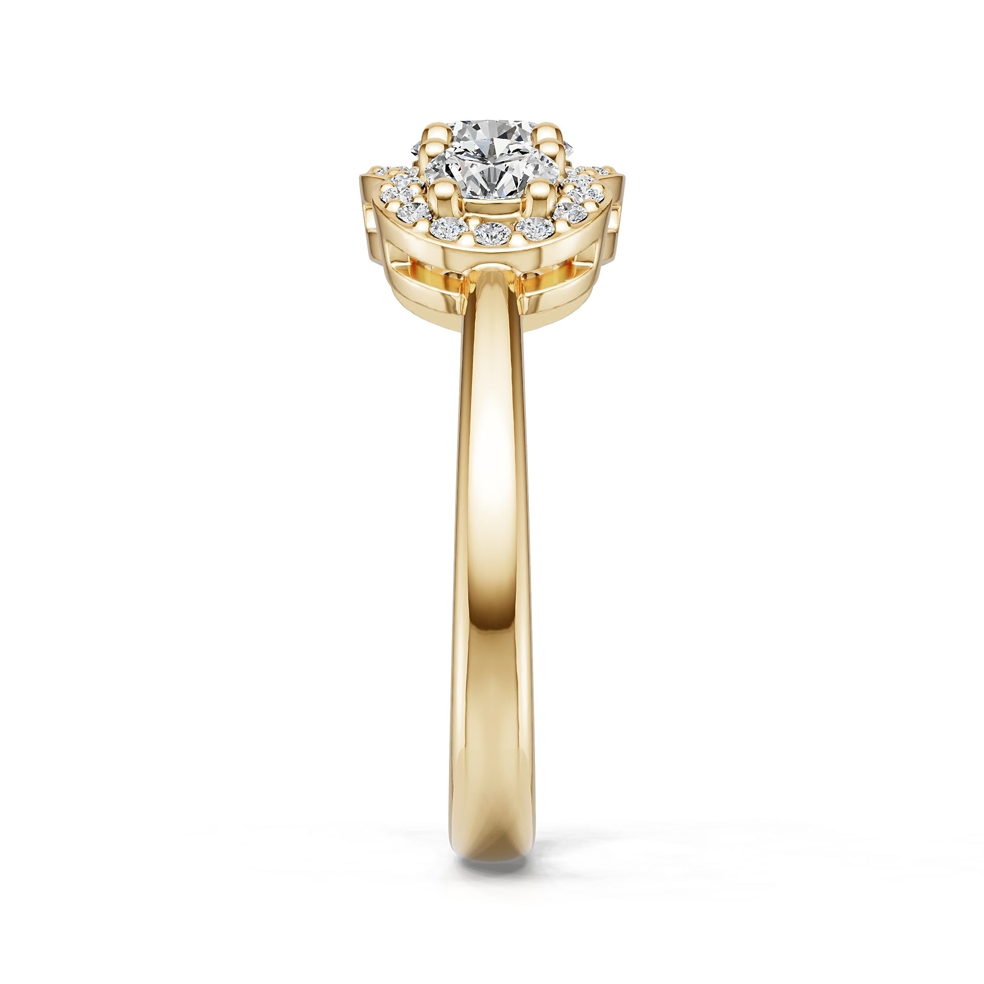 10K Gold Semi Mount Ring Setting Round Ro 5x5mm Moissanite Accent Syz Jewelry