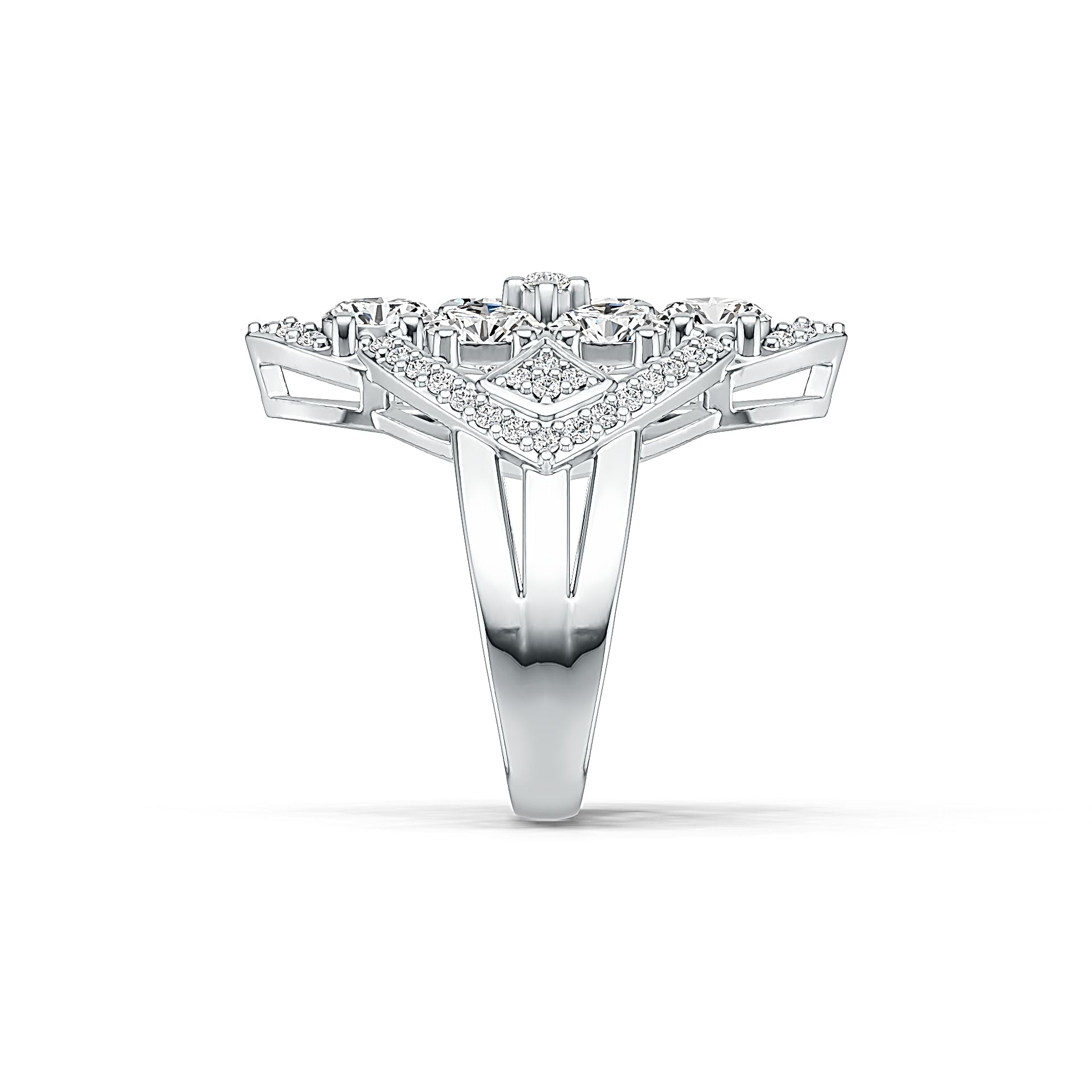 Sterling Silver Semi Mount Ring Setting Oval OV 5X4mm with White Topaz DHJ