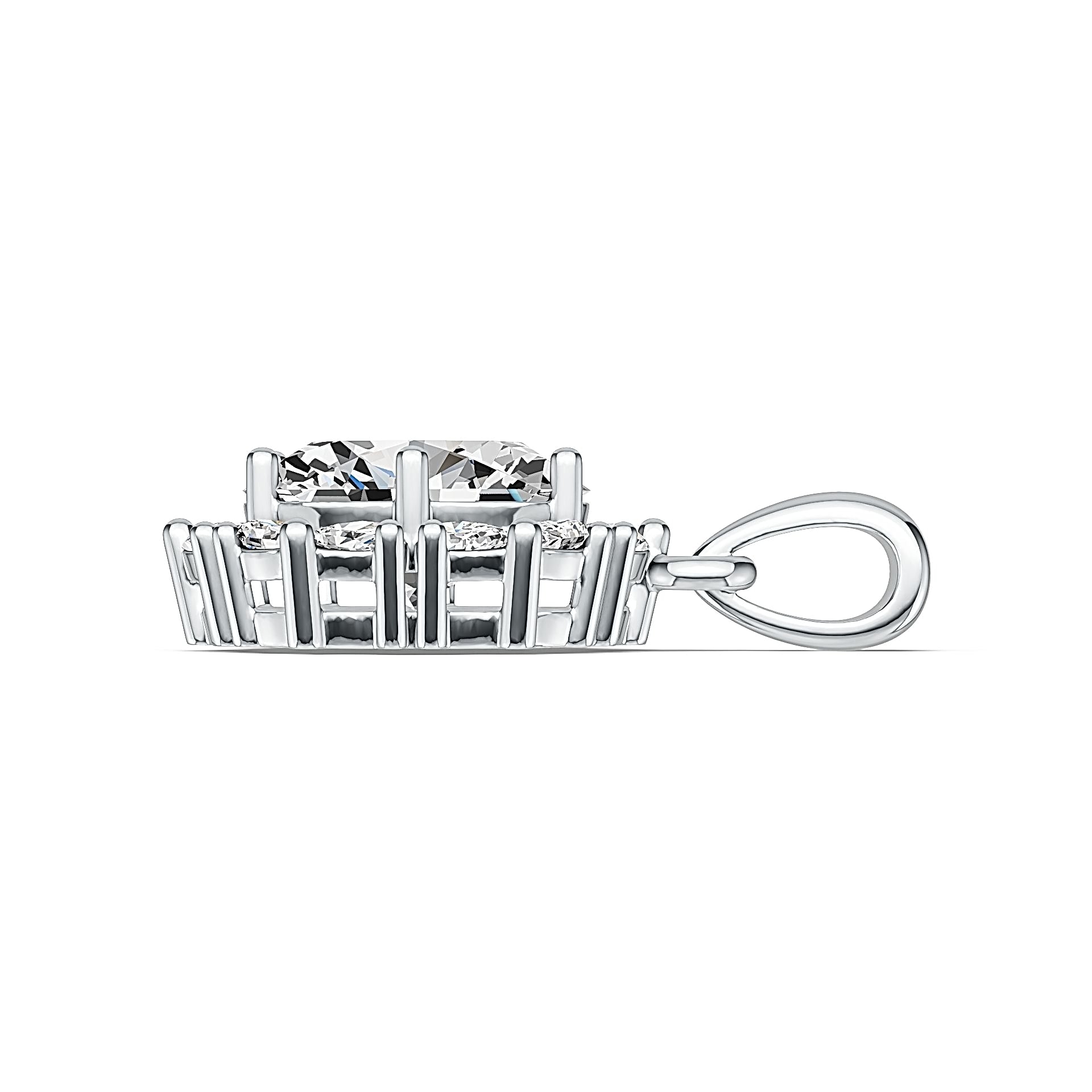 Sterling Silver Semi Mount Pendant Setting Oval OV 10X8mm PE 3X2mm DHJ