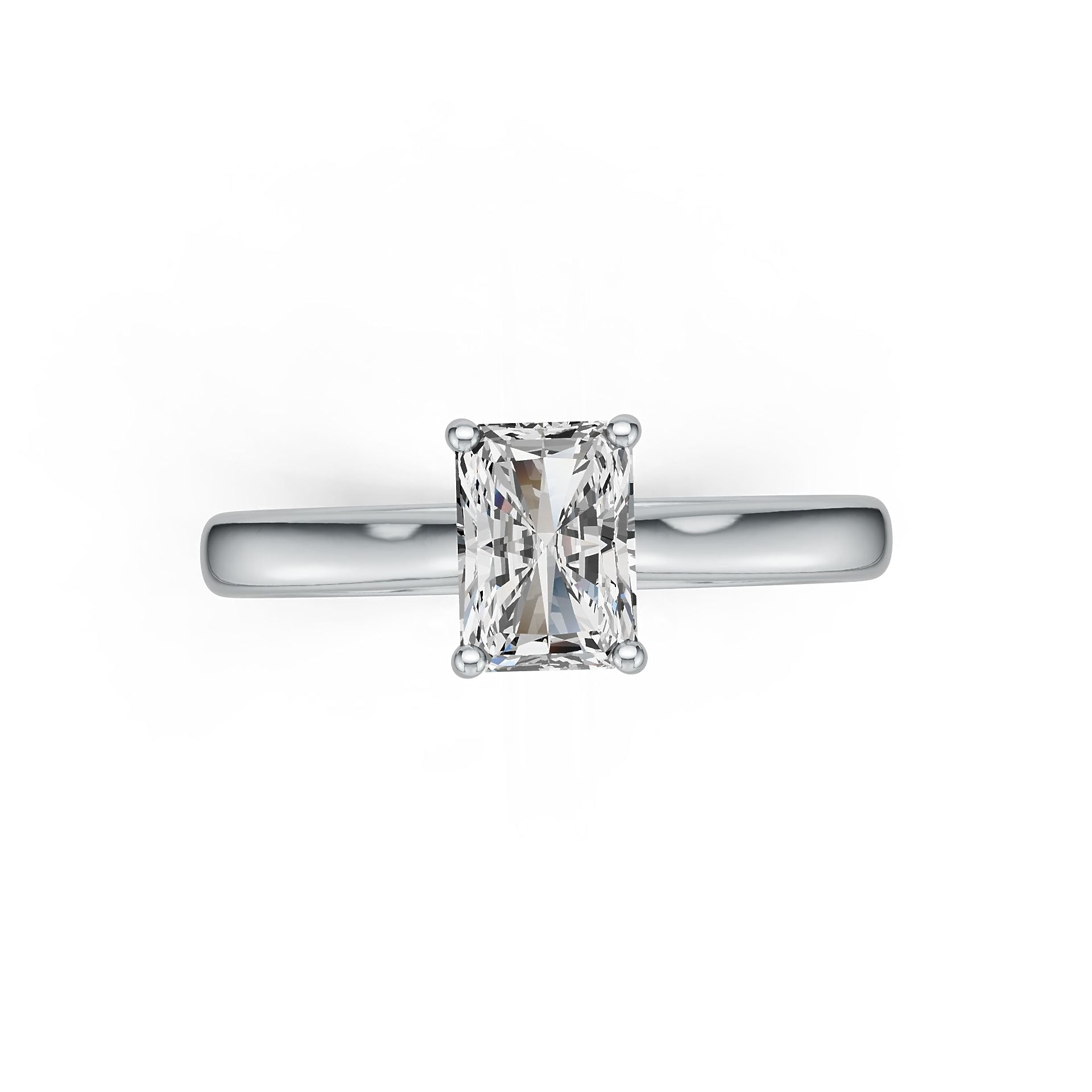 Platinum Semi Mount Ring Setting Emerald OCT 7X5mm Solitaire DHJ