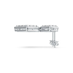 Sterling Silver Semi Mount Earrings Setting Princess SQ 2.5X2.5mm DHJ