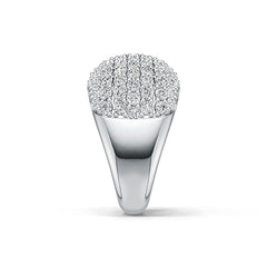 Sterling Silver Cluster Cocktail Ring with White Topaz or Moissanite DHJ