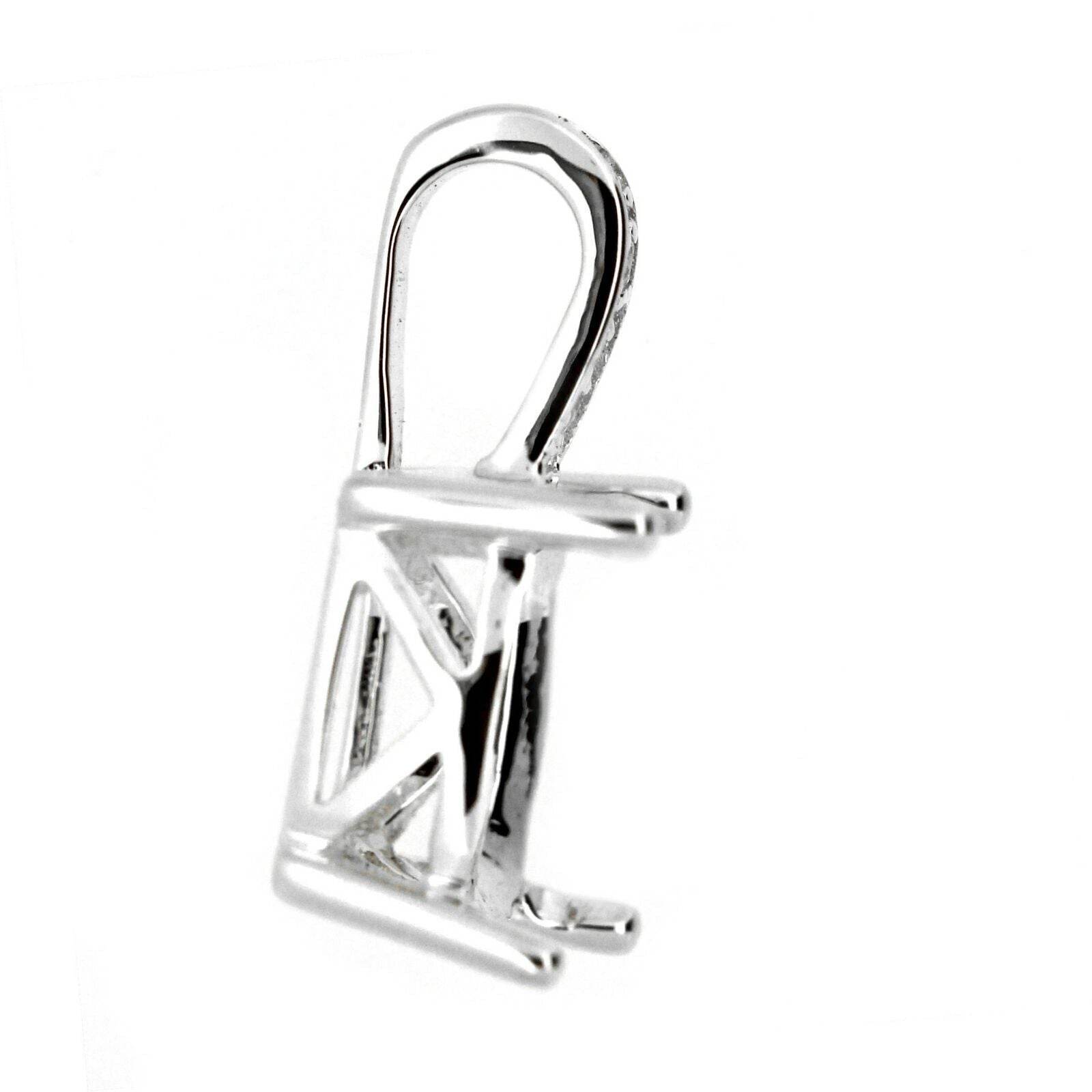 14K Gold Semi Mount Pendant Setting Cushion Cu 9x9mm W/ L003P Diamond Accent Syzjewelry