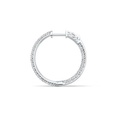 Sterling Silver Hoop Earrings with White Topaz or Moissanite DHJ