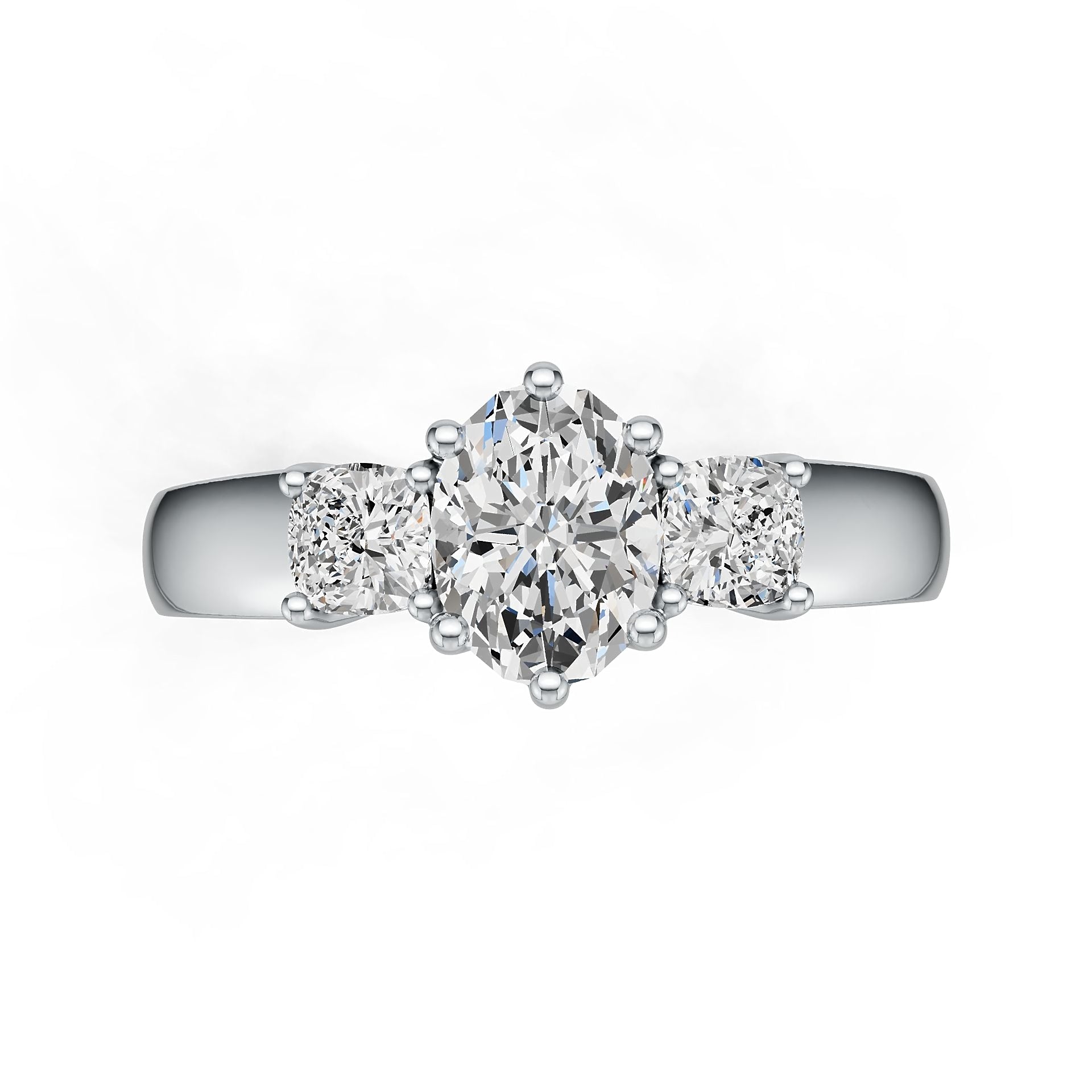 Platinum Semi Mount Ring Setting Oval OV 8X6mm CU 4X4mm DHJ