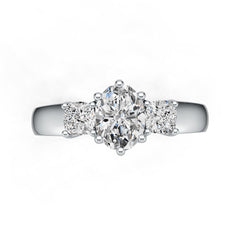 Platinum Semi Mount Ring Setting Oval OV 8X6mm CU 4X4mm DHJ