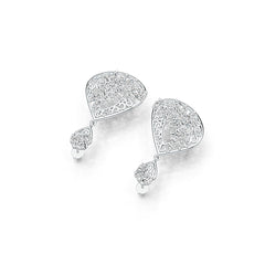 18K Gold Semi Mount Earrings Setting Pear PE 5X3mm Diamond Accent DHJ