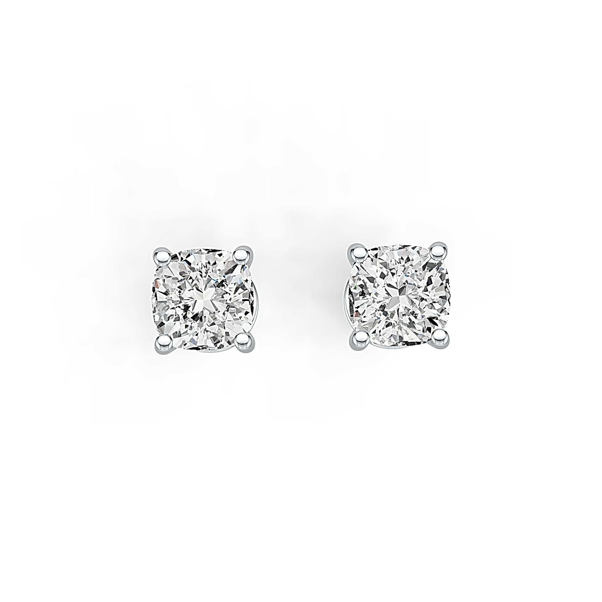 18K Gold Semi Mount Earrings Setting Round RD 5x5mm DHJ