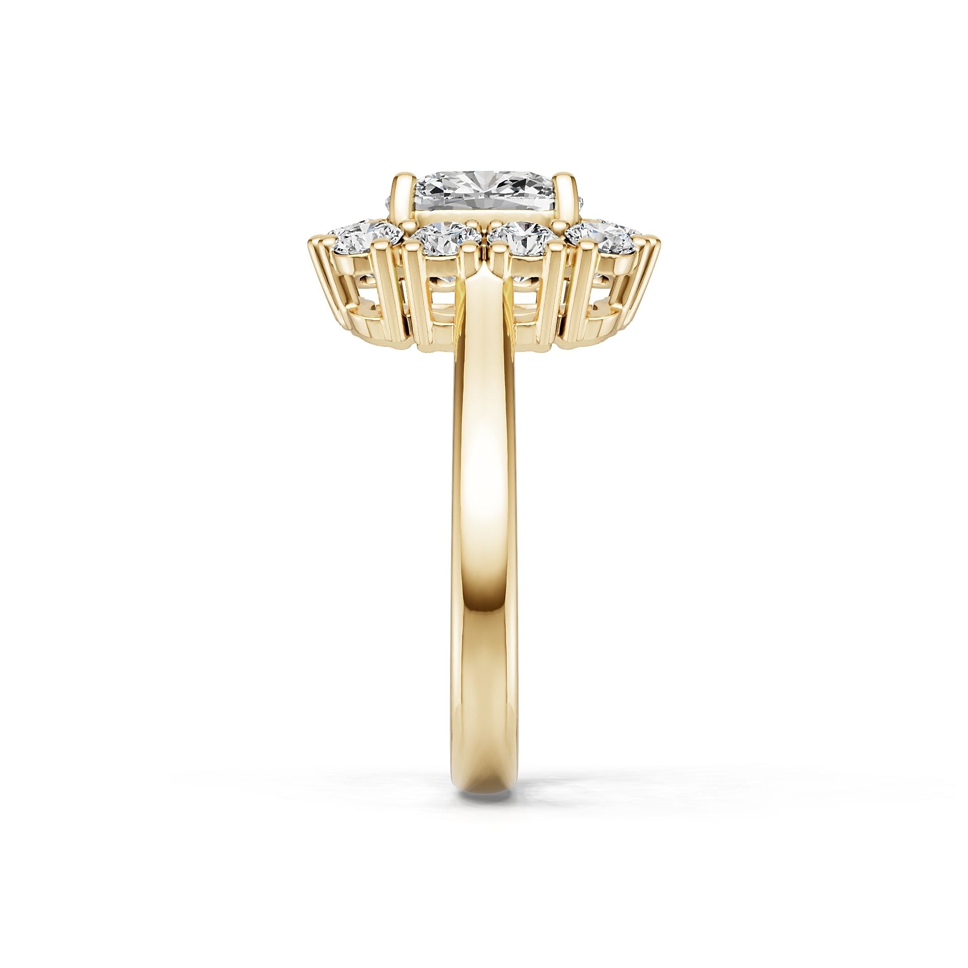 18K Gold Semi Mount Ring Setting Cushion Cu 5x8mm Diamond Accent Syz Jewelry