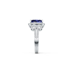 10K 14K Gold or Platinum Semi Mount Ring Setting Cushion Cu 10x8mm Diamond Accent Syzjewelry