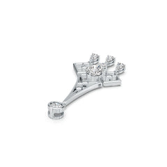 14K Gold Semi Mount Pendant Setting Round RD 9x9mm RD 6X6mm PE 6X4mm Diamond Accent DHJ