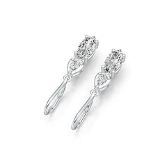 Sterling Silver Semi Mount Earrings Setting Marquise MQ 10X5mm PE 5X3mm DHJ