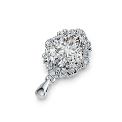 14K Gold Semi Mount Pendant Setting Oval OV 14X10mm Vintage-Inspired Diamond Accent DHJ