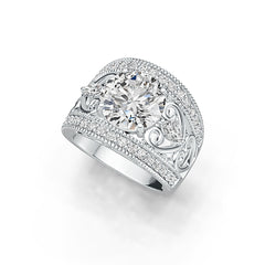 Sterling Silver Semi Mount Ring Setting Round RD 10x10mm DHJ